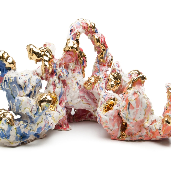 Andrew Casto sculpts organic abstract ceramic forms full of color and texture.