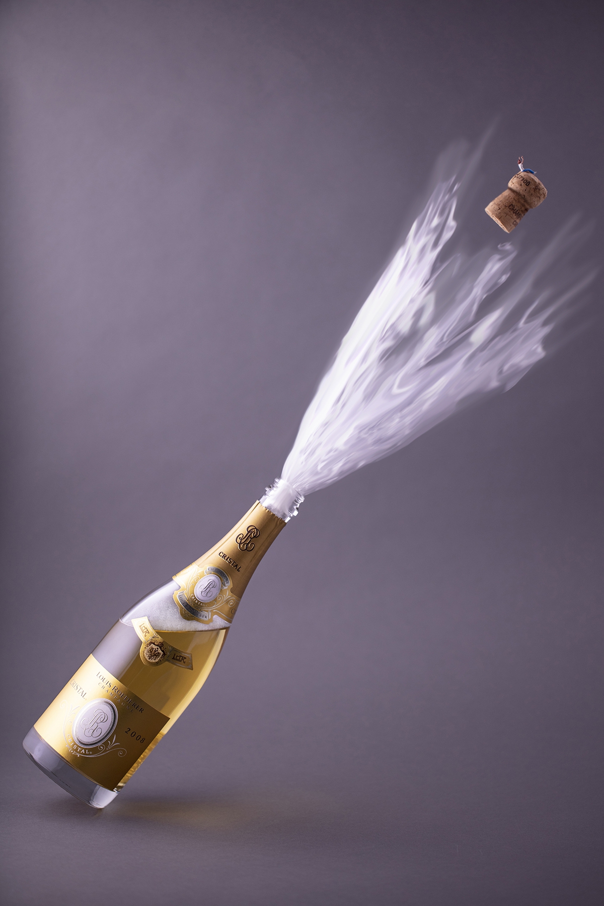 Christopher Boffoli: Champagne Blast Off, 2020, Archival pigment ink print on metallic paper, available in various sizes