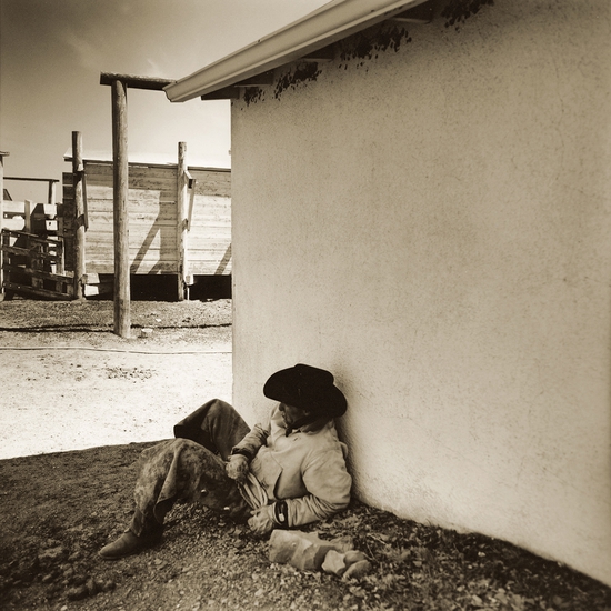 Jules Frazier: Cowboy Break, Binion's Ranch, Montana 1998, 2009, Fine art archival print, 22 x 22 and 40 x 40 inches