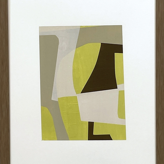 Susan Dory, 8 Beige, 2025, Acrylic on paper, 8.5 x 6.25 inches, paper size 14 x 11 inches, framed size 15 x 12 x 1.5 inches