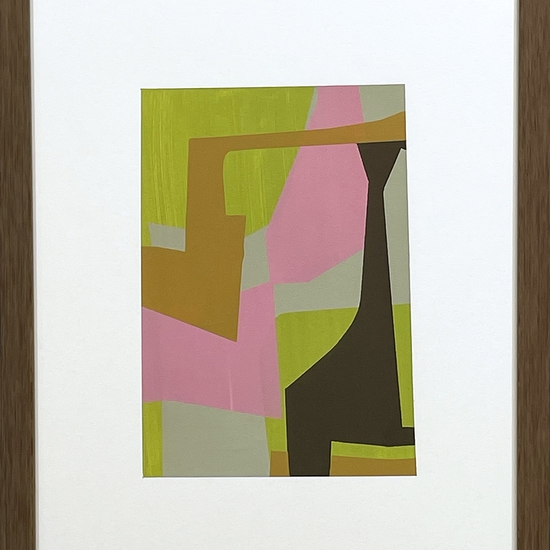 Susan Dory, 8 Pink, 2025, Acrylic on paper, 8.75 x 6 inches, paper size 11 x 14 inches, framed size 15 x 12 x 1.5 inches