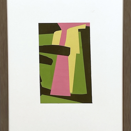Susan Dory, Chromaticism 10, 2025, Acrylic on paper, 7.5 x 4.75 inches, paper size 14 x 11 inches, framed size 15 x 12 x 1.5 inches