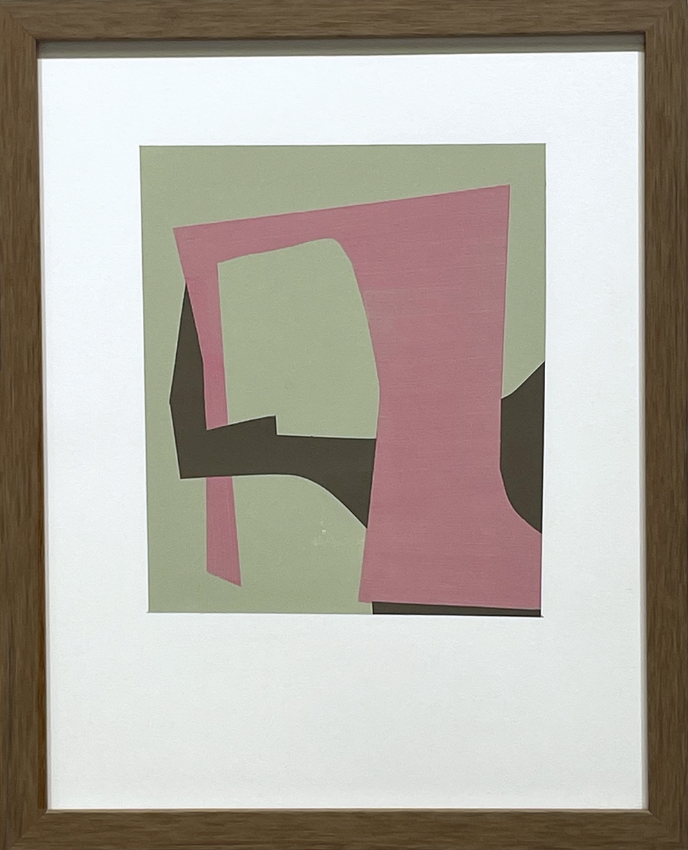 Susan Dory, Chromaticism 13, 2025, Acrylic on Paper, 8.25 x  7 inches, paper size 14 x 11 inches, framed size 15 x 12 x 1.5 inches
