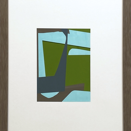Susan Dory, Chromaticism 16, 2025, Acrylic on paper, 6.75 x 5 inches, paper size 14 x 11 inches, framed size 15 x 12 x 1.5 inches