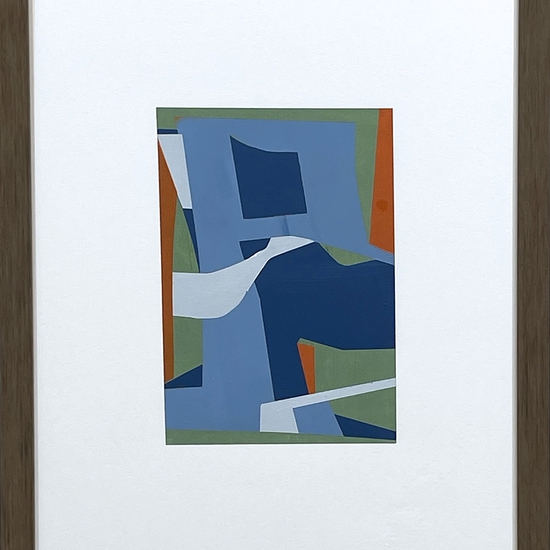 SOLD - Susan Dory, Chromaticism 19, 2025, Acrylic on paper, 7.5 x 5.25 inches, Paper size 14 x 11 inches, framed size 15 x 12 x 1.5 inches