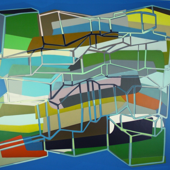 Susan Dory: Connector, 2019, Acrylic On Canvas Over Panel, 56 x 62 x 2.25 inches