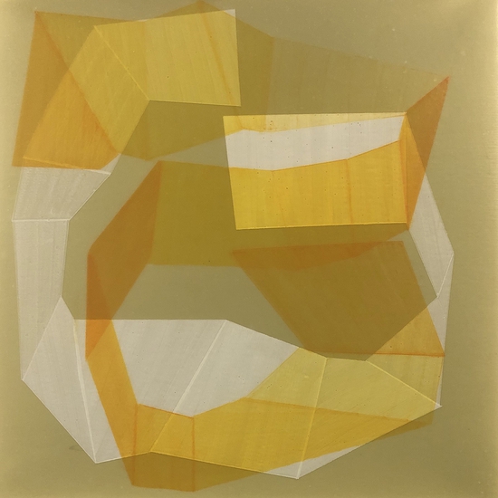 Susan Dory: Containment No. 8, 2020, Acrylic on panel over canvas, 12 x 12 inches