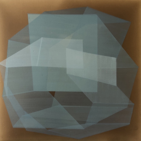 Susan Dory: Containment No.12, 2020, Acrylic on canvas over panel, 12 x 12 inches