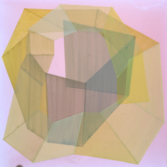 Susan Dory: Containment No. 18, 2020, Acrylic on canvas over panel, 12 x 12 inches