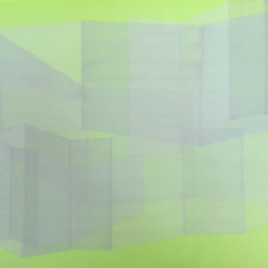 Susan Dory: Containment No. 20, 2020, Acrylic on canvas over panel, 12 x 9 inches