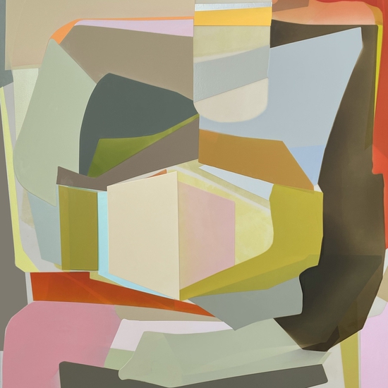 Susan Dory: Curvet, 2024, Acrylic on canvas over panel, 60 x 52 x 2 inches