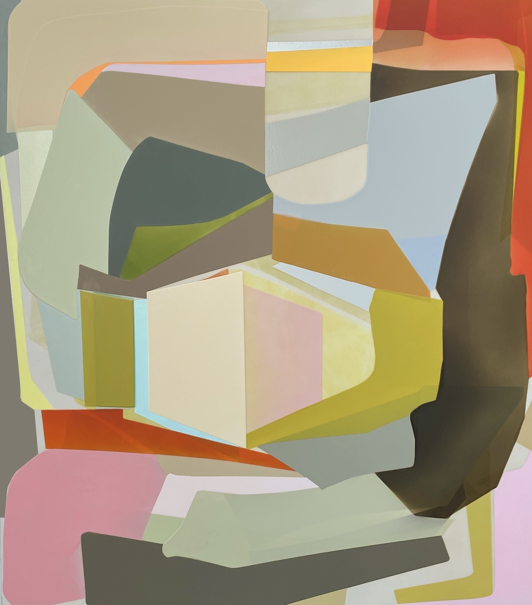 Susan Dory: Curvet, 2024, Acrylic on canvas over panel, 60 x 52 x 2 inches