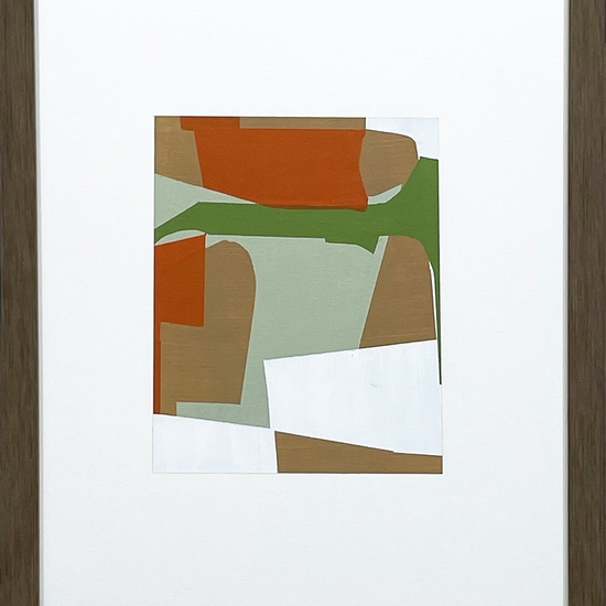 Susan Dory, H2, 2025, Acrylic on paper, 7.25 x 5.75 inches, paper size 14 x 11 inches, framed size 15 x 12 x 1.5 inches