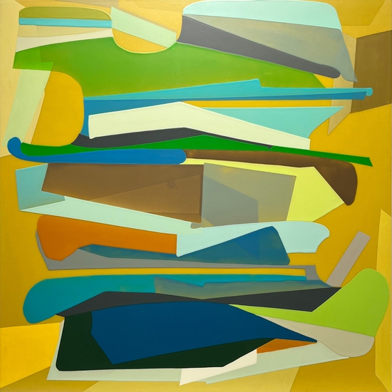 Susan Dory: Lithosphere, 2019, Acrylic on Canvas over Panel, 40 x 40 x 1.75 inches