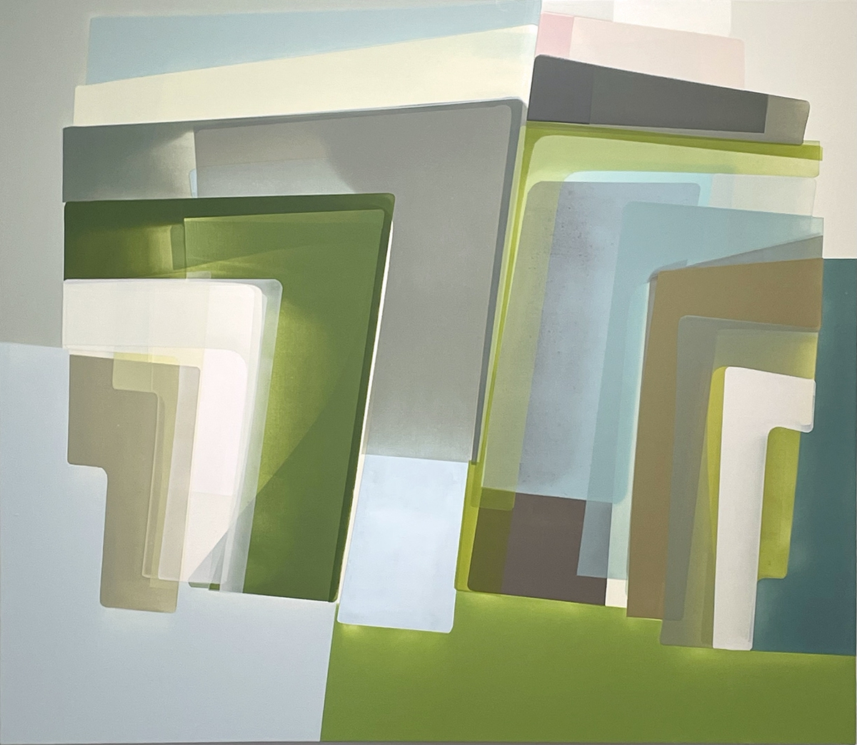 Susan Dory, Luxe Vivens, 2025, Acrylic on canvas over panel, 52 x 60 x 2 inches
