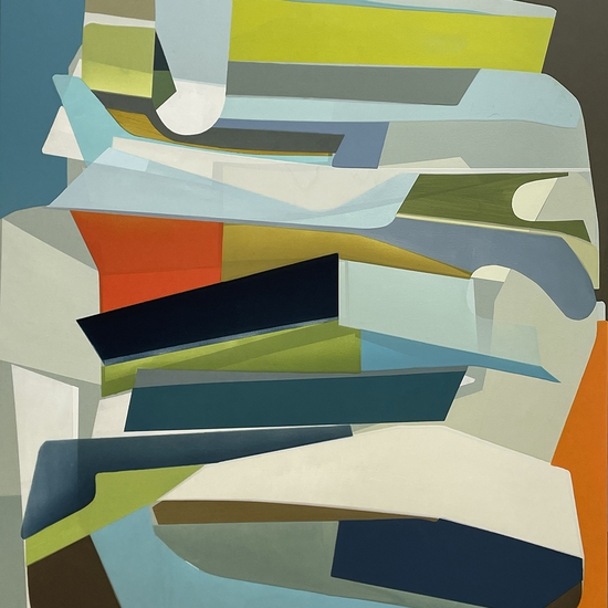 Susan Dory, Meristem, 2025, Acrylic on canvas over board, 48 x 42 x 2 inches