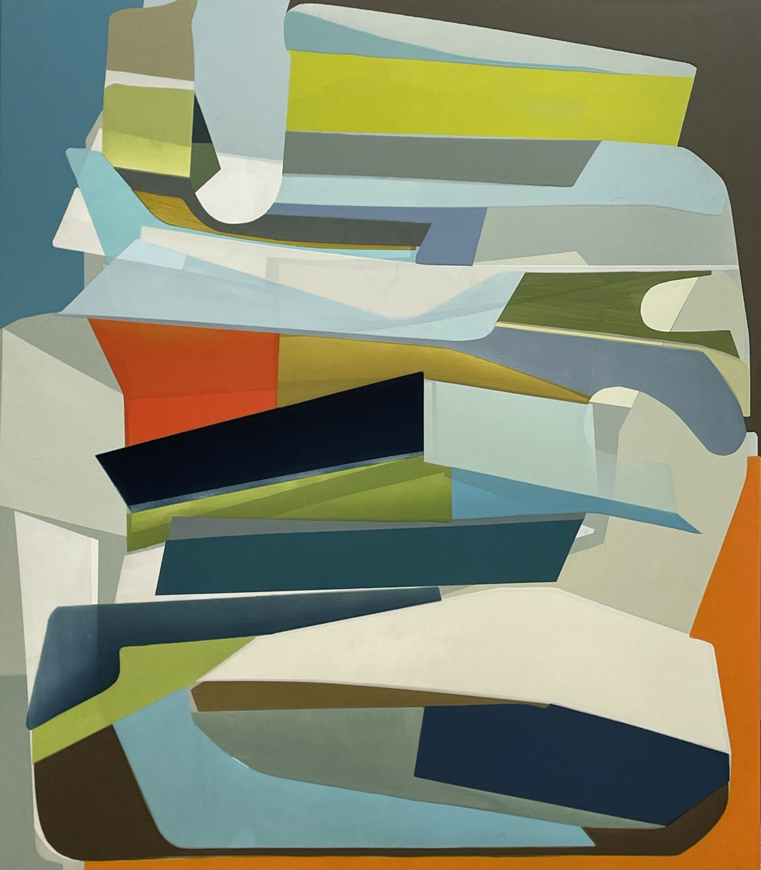Susan Dory, Meristem, 2025, Acrylic on canvas over board, 48 x 42 x 2 inches