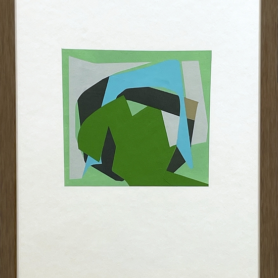 Susan Dory, Polychrome 3, 2025 , Acrylic on paper,  6 x 6.5 inches, paper size 14 x 11 inches, framed size 15 x 12 x 1.5 inches