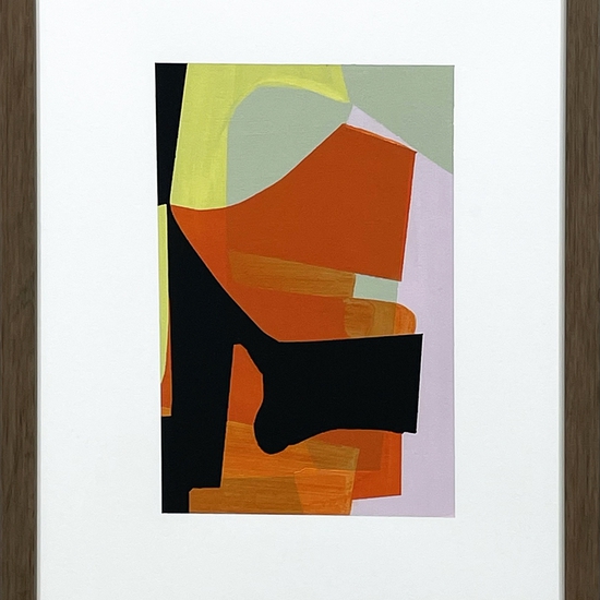 Susan Dory, Polychrome 9, 2025, Acrylic on paper, 9 x 6 inches, paper size 14 x 11 inches, framed size 15 x 12 x 1.5 inches