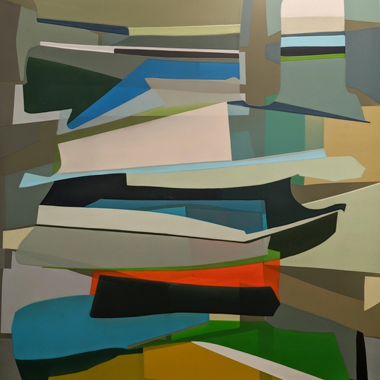 Susan Dory: Psychic Twin 2, 2019, Acrylic on Canvas over Panel, 50 x 44 x 2.25 inches