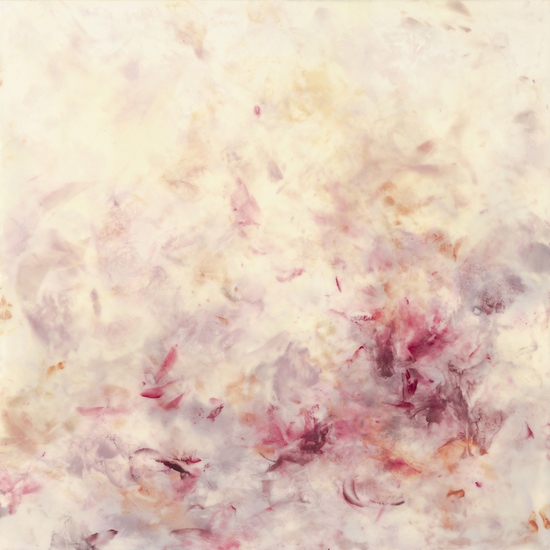 Betsy Eby: Bacchus, 2023, Hot wax, cold wax, and oil on panel 30 x 30 x 2 inches