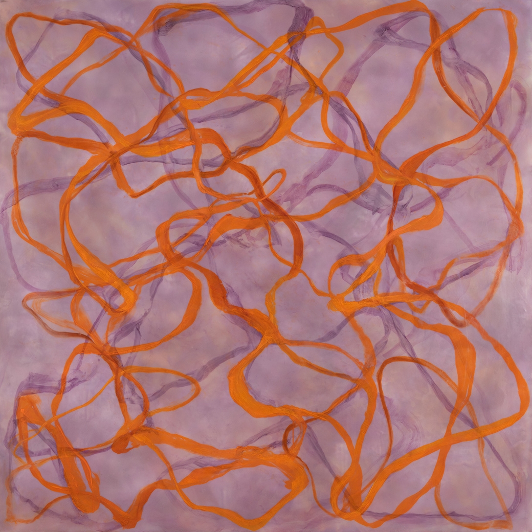 Betsy Eby, Chromatic Frequency No. 22, 2026, Encaustic and oil on panel, 60 x 60 x 2 inches