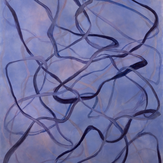 Betsy Eby, Chromatic Frequency No. 24, 2026, Encaustic and oil on panel, 66 x 48 x 2 inches