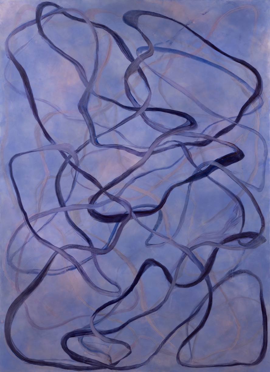 Betsy Eby, Chromatic Frequency No. 24, 2026, Encaustic and oil on panel, 66 x 48 x 2 inches