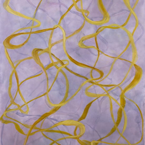 Betsy Eby, Chromatic Frequency No. 25, 2026, Encaustic and oil on panel, 66 x 48 x 2 inches