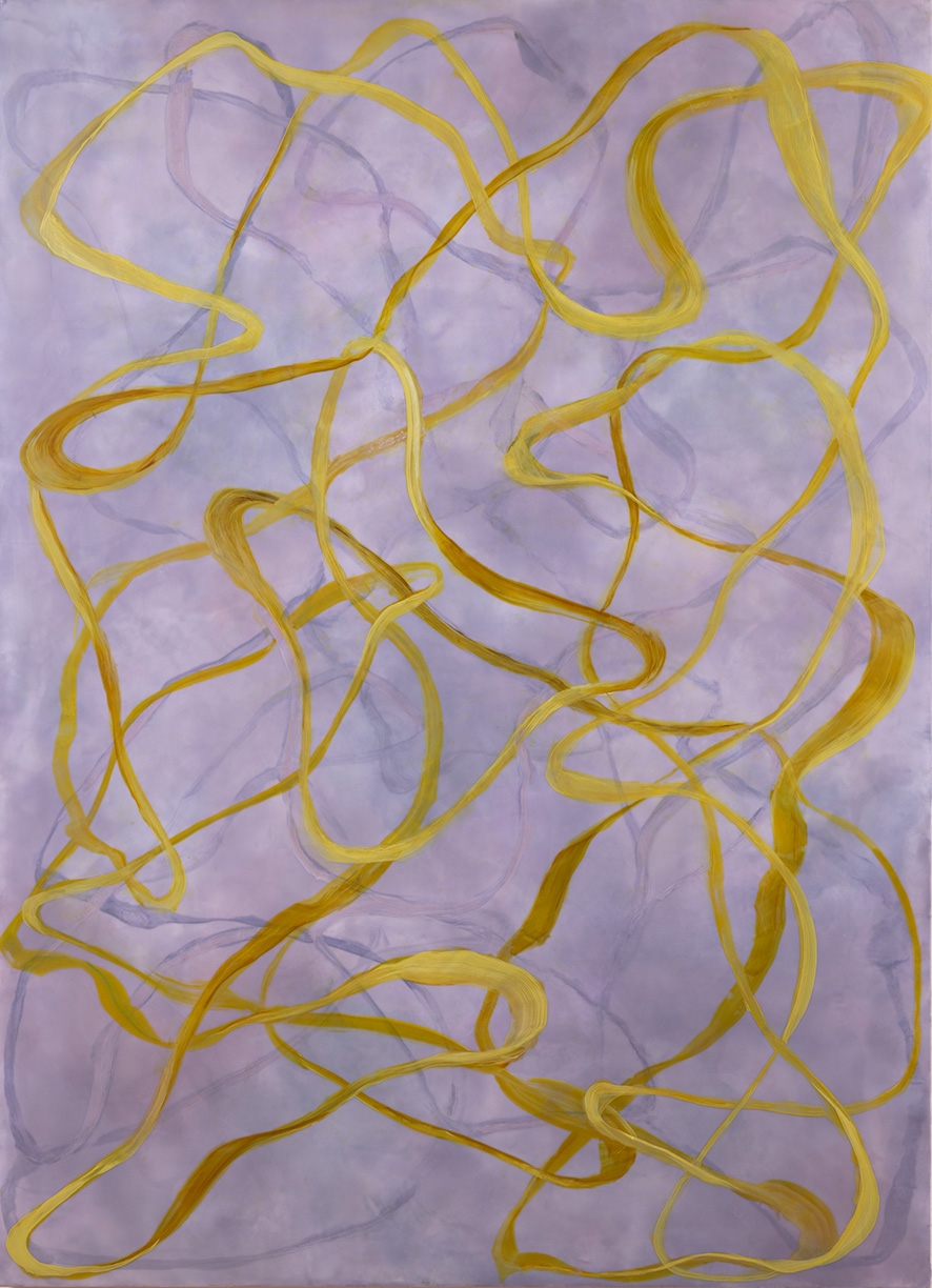 Betsy Eby, Chromatic Frequency No. 25, 2026, Encaustic and oil on panel, 66 x 48 x 2 inches