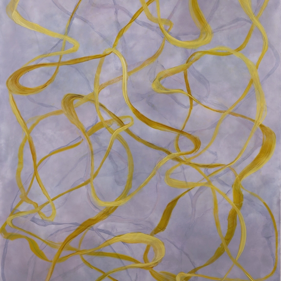 Betsy Eby, Chromatic Frequency No. 25, 2026, Encaustic and oil on panel, 66 x 48 x 2 inches
