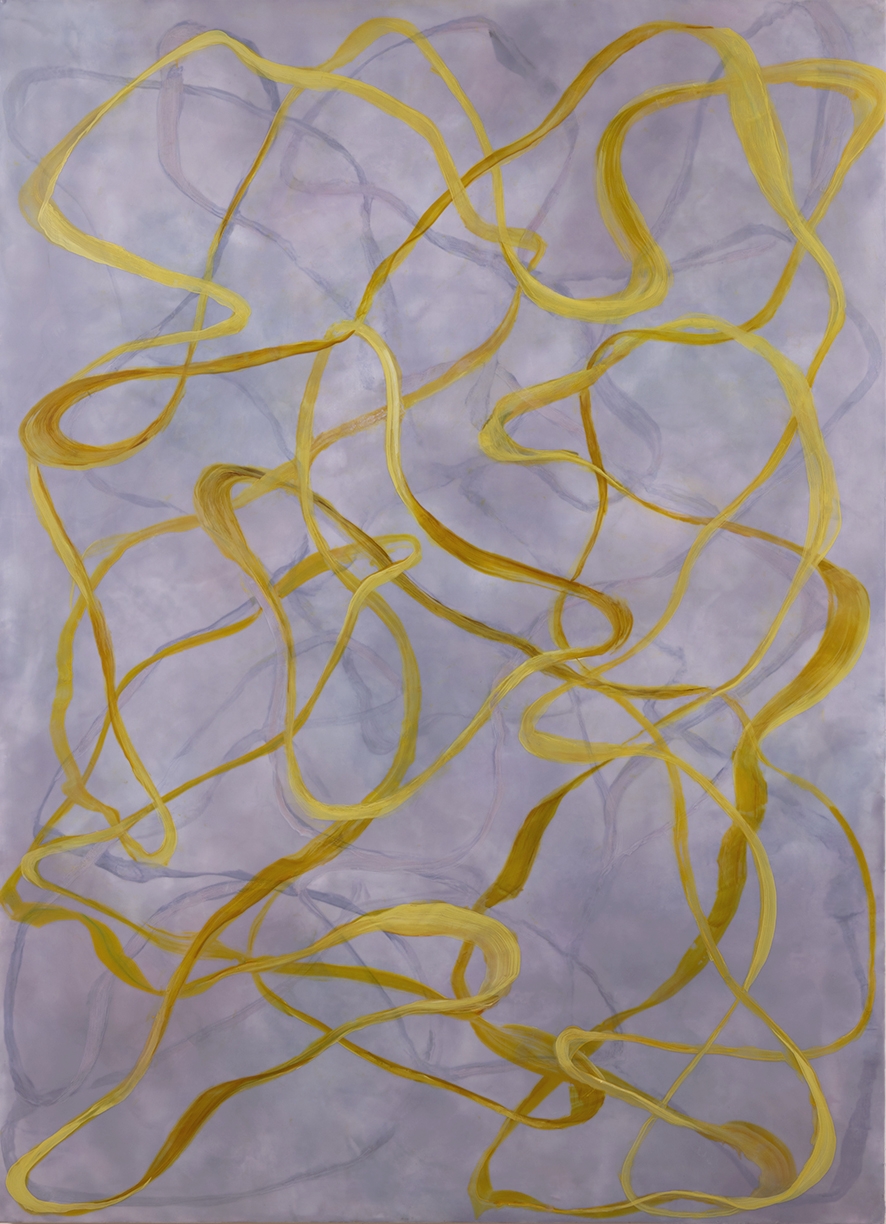 Betsy Eby, Chromatic Frequency No. 25, 2026, Encaustic and oil on panel, 66 x 48 x 2 inches