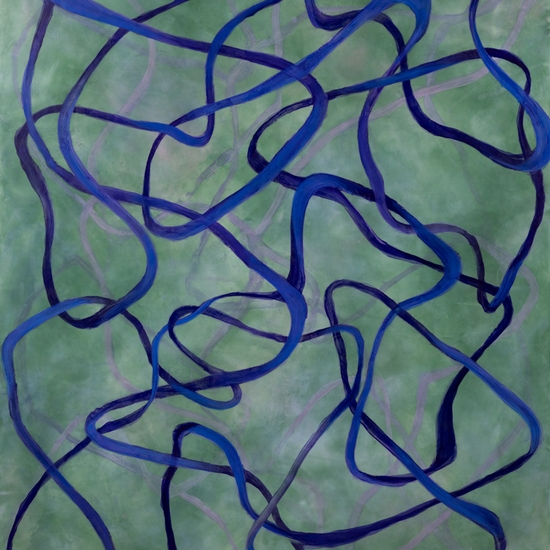 Betsy Eby, Chromatic Frequency No. 26, 2026, Encaustic and oil on panel, 66 x 48 x 2 inches