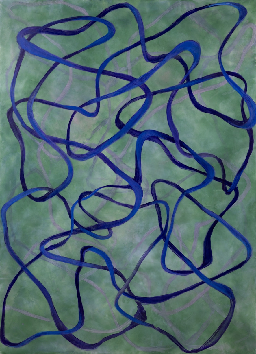 Betsy Eby, Chromatic Frequency No. 26, 2026, Encaustic and oil on panel, 66 x 48 x 2 inches