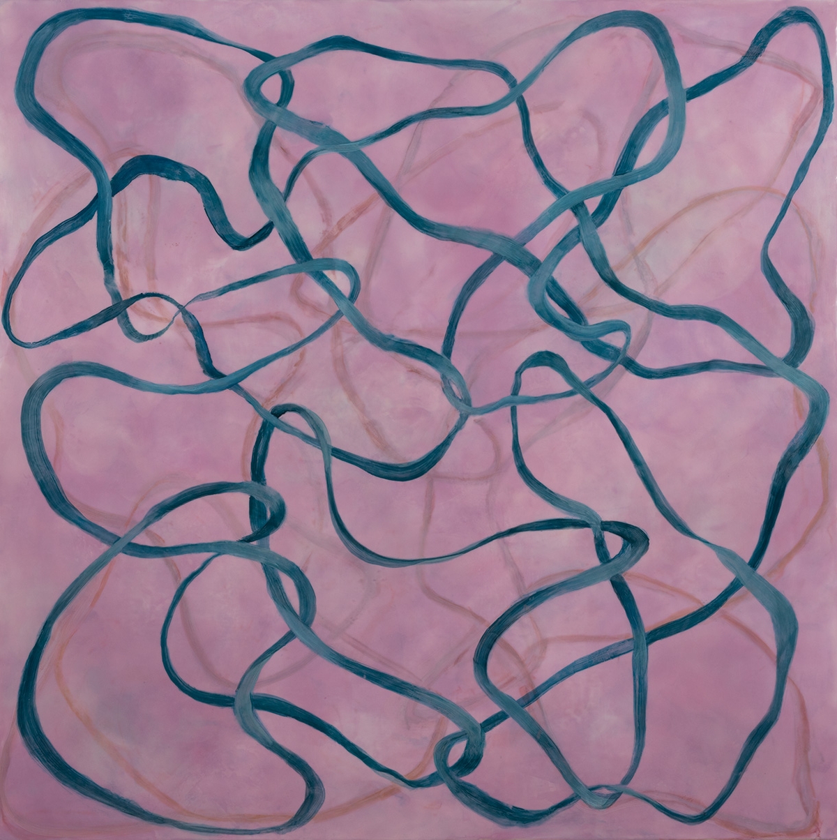 Betsy Eby, Chromatic Frequency No. 30, 2026, Encaustic and oil on panel, 48 x 48 x 2 inches