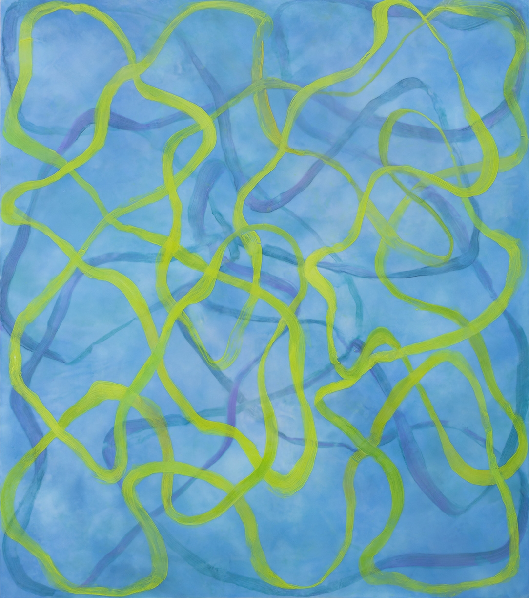Betsy Eby, Chromatic Frequency No. 35, 2026, Oil and encaustic on panel, 50 x 44 x 2 inches