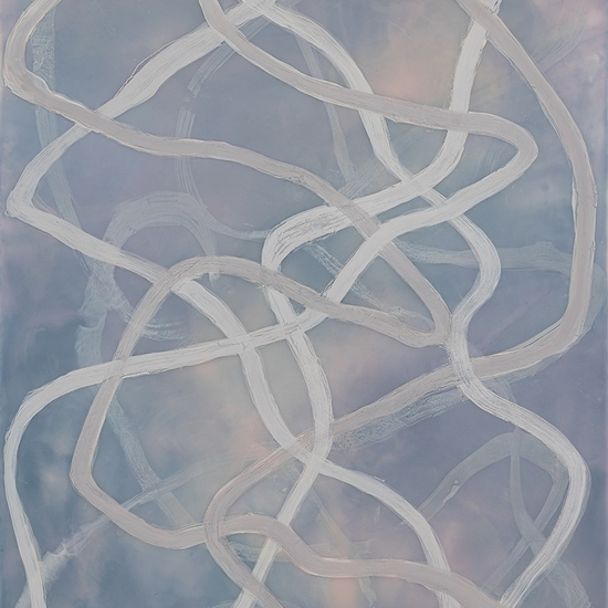 Betsy Eby, Chromatic Frequency No. 44, 2026, Oil and encaustic on panel, 21 x 15 x 2 inches