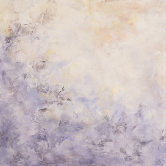 Betsy Eby: Danae, 2020, Hot wax, cold wax, ink, and oil on panel, 45 x 45 inches