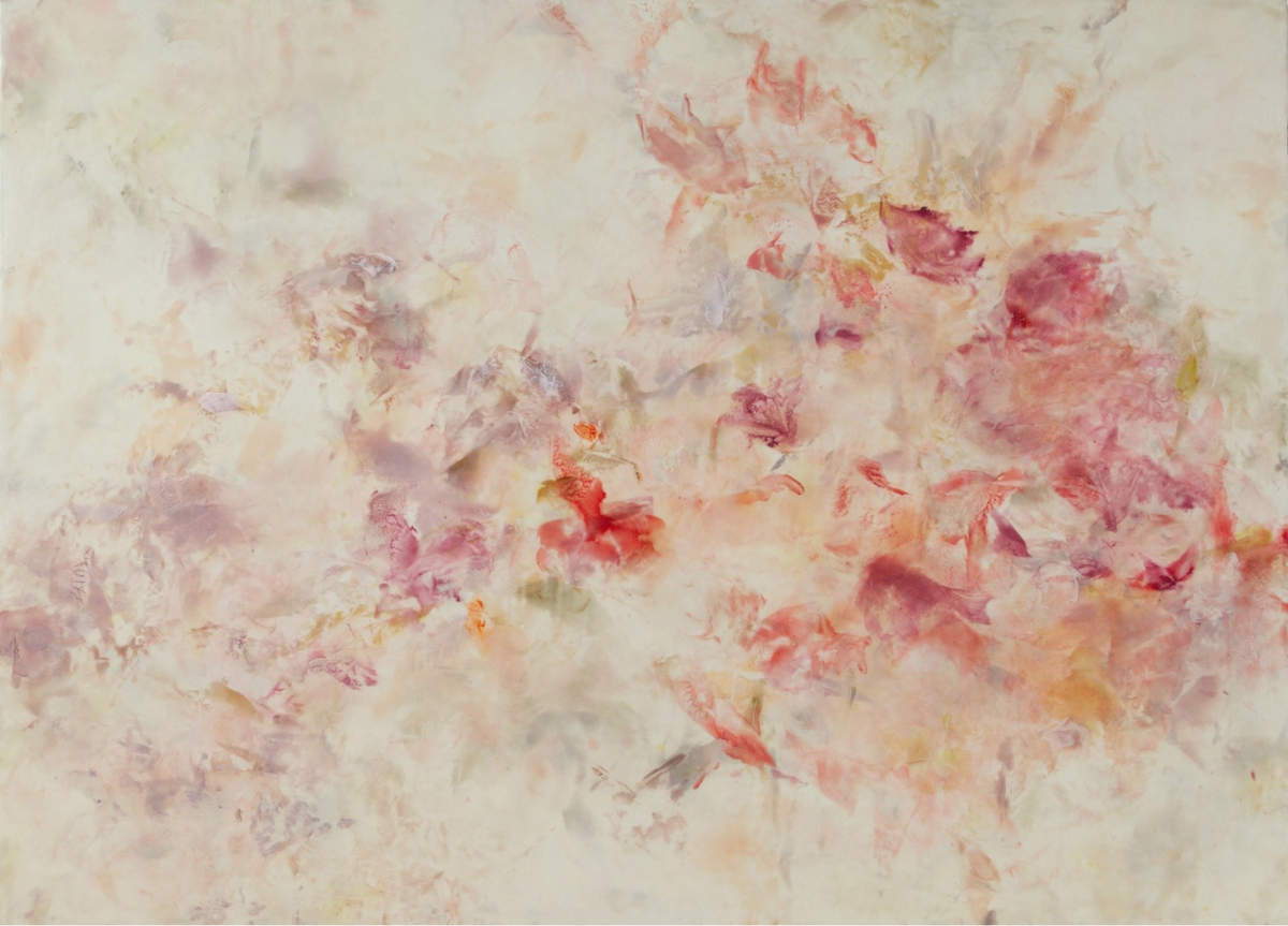 Betsy Eby: Elegy, 2020, Hot wax, cold wax, ink, and oil on panel, 48 x 66 inches