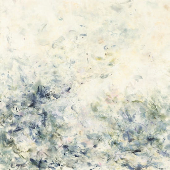 Betsy Eby: Fates and Furies, 2022, Hot wax, cold wax, and oil on panel, 48 x 60 x 2 inches