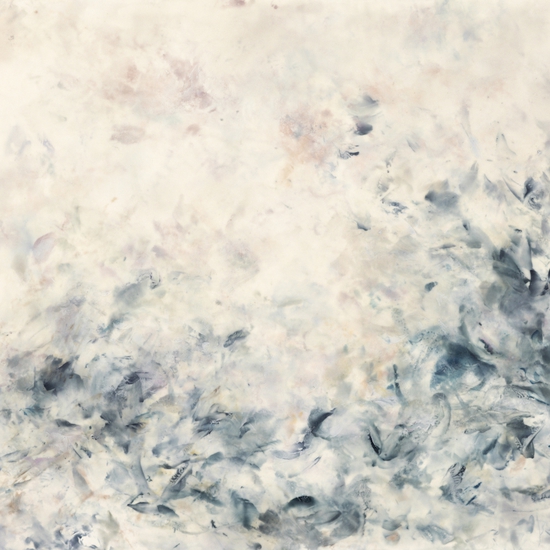 Betsy Eby: Mouths of Fountains Open, 2023, Hot wax, cold wax, and oil on panel, 48 x 66 x 2 inches