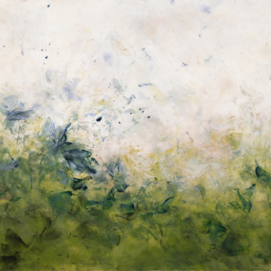 SOLD Betsy Eby: Refuge, 2023, Hot wax, cold wax, and oil on panel, 30 x 42 x 2 inches