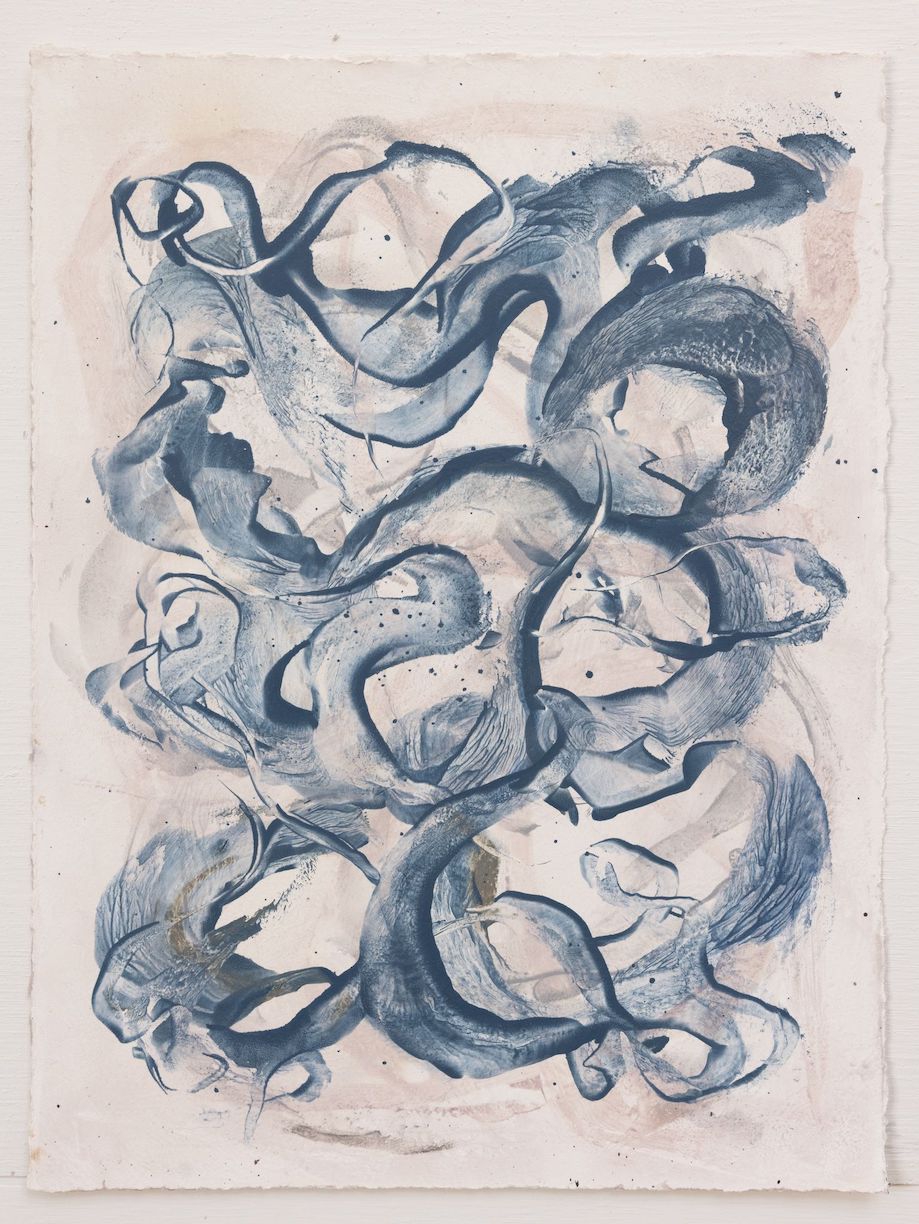 Betsy Eby: Sea, 2023, Oil, cold wax, and dry pigment on prepared Arches paper, 15 x 11 inches