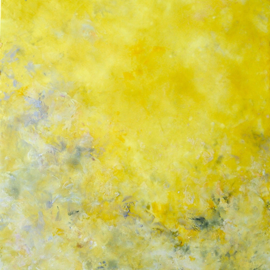 Betsy Eby: Sun Cycle 25, 2020, Hot wax, cold wax, ink, oil on panel, 60 x 48 x 2 inches