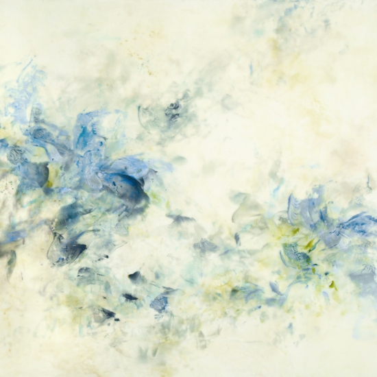 Betsy Eby: Syzygy, 2020, Hot wax, cold wax, ink, and oil on panel, 35 x 45 inches