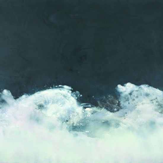 Betsy Eby: Glacial, 2018, Encaustic on canvas over panel, 30 x 70 inches