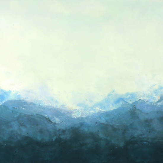 Betsy Eby: Valley of Fragrant Waters, 2018, Encaustic on canvas over panel, 48 x 60 inches