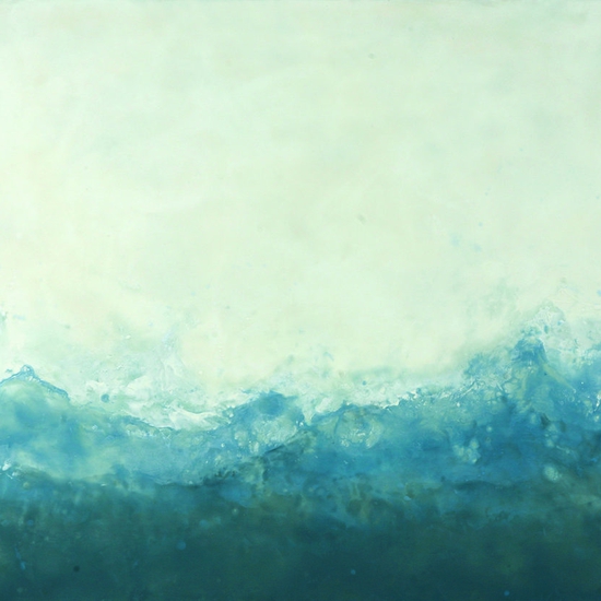Betsy Eby: Waterborne, 2018, Encaustic on canvas over panel, 48 x 60 inches