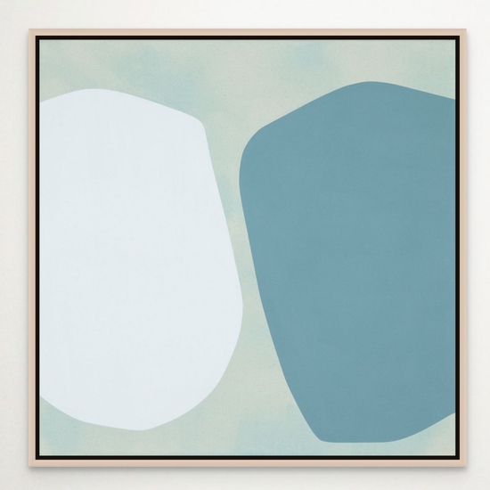 SOLD Mia Farrington: Aegean, 2024, Ink and Acrylic on Canvas, 24 x 24 x 1.25 inches (Framed: 25.25 x 25.25 x 2.5 inches)