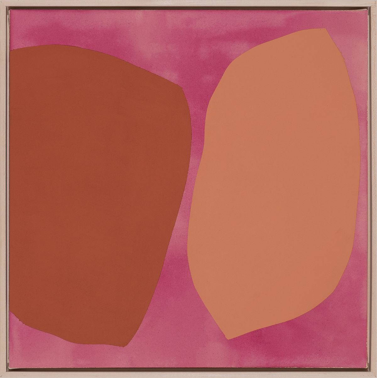 Mia Farrington, Azalea, 2026, Acrylic and ink on canvas, 22 x 22 x 2 inches, Framed size 23 x 23 x 2.5 inches